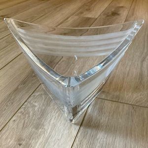 Mikasa Crystal Glass Legacy Triangle Bowl 8" Made in Slovenia rare!